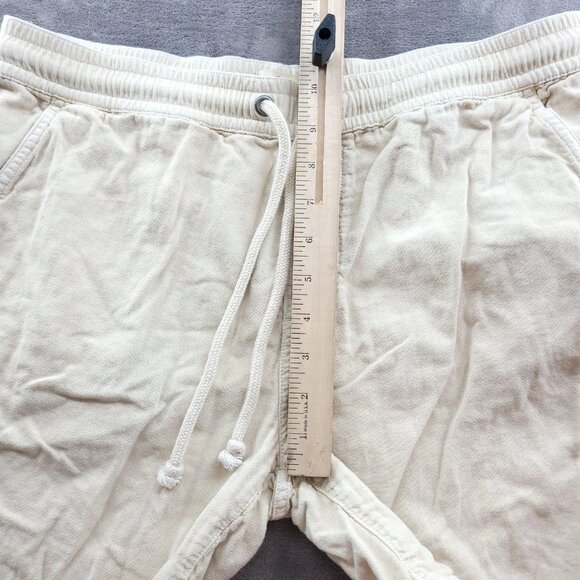 Marine Layer Shorts Mens Medium White Cotton Canvas 6 Inch Lounge Drawstring - Picture 4 of 10